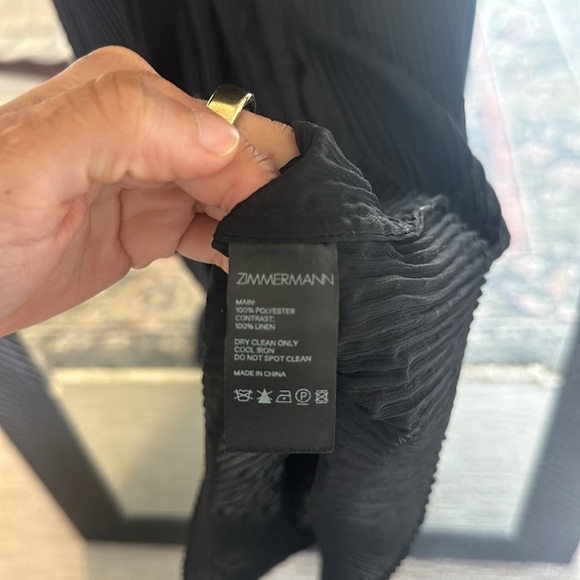 Black Zimmerman Espionage Plisse Dress - Picture 4 of 6